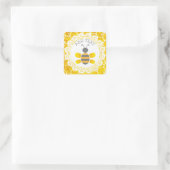 Cute Honeybee Honeycomb Black and Yellow Stickers (Tas)