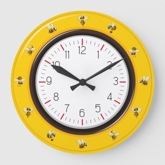 Cute Honeybees Grote Klok (Voorkant)