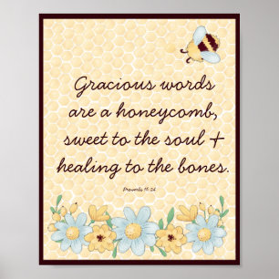 Cute Honeycomb en Bijbelse Verse Poster