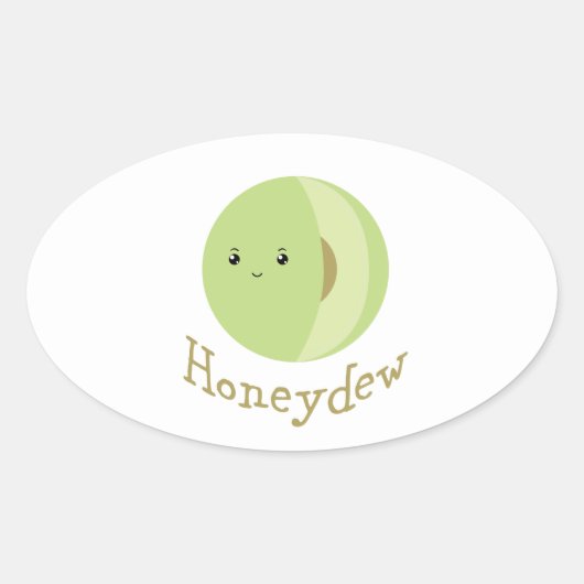 Cute Honeydew Ovale Sticker (Voorkant)