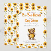 Cute Honing Bij Beer Ba-Bee Feest Kaart (Voorkant / Achterkant)