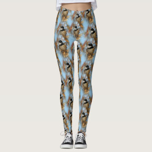 Cute Hopeful Black Capped Chickadee Songbird Leggings