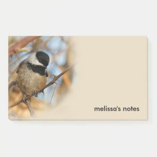 Cute Hopeful Black Capped Chickadee Songbird Post-it® Notes