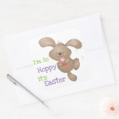 Cute Hoppy Easter Bunny Design Vierkante Sticker (Envelop)