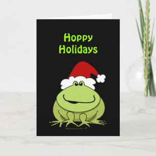 Cute Hoppy Feestdagen Funny Frog Whimsical Kaart