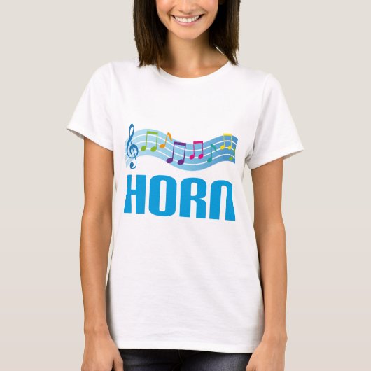 Cute Horn Staff Blue T-shirt (Voorkant)