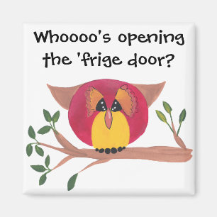 Cute Horned Owl Painting Magneet