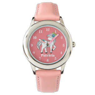 Cute horse add name meisjes horloge