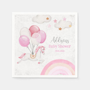 Cute Horse ballonnen Rainbow Baby Girl Waterverf Servet