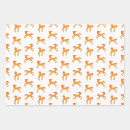 Cute horse inpakpapier vel