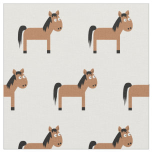 Cute Horse Kind Baby Nursery White Stof