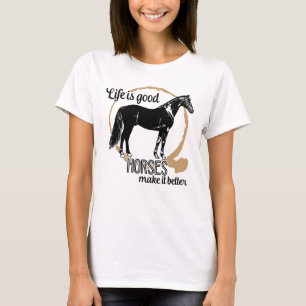 Cute Horse Lover Equestrian Horses Cowgirl Boerder T-shirt