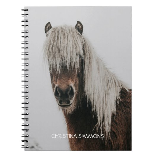Cute Horse Personalized Notitieboek (Voorkant)