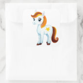 Cute Horse Vierkante Sticker (Tas)