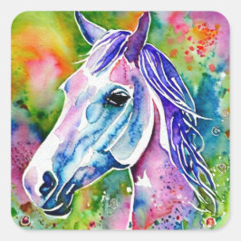 Cute Horse Vierkante Sticker