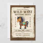 Cute Horse Wild West Pony Invitation fête d'annive (Devant)