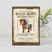 Cute Horse Wild West Pony Invitation fête d'annive (Debout devant)