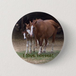 Cute Horses Button