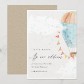 Cute Hot Air Ballon Clouds Star I heeft Kaart verp (Voorkant / Achterkant)