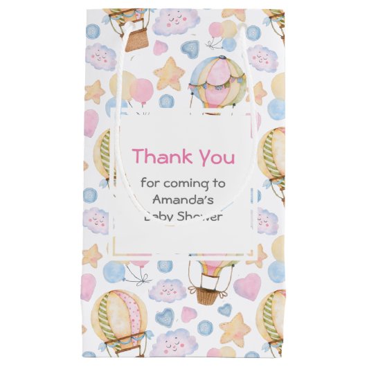 Cute Hot Air Ballon Waterverf Pattern Hartelijk da Klein Cadeauzakje (Voorkant)