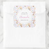 Cute Hot Air Ballon Waterverf Pattern Kitchen Vierkante Sticker (Tas)