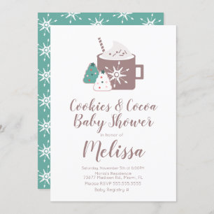 Cute Hot Chocolate Cookies Mok Winter Baby shower Kaart