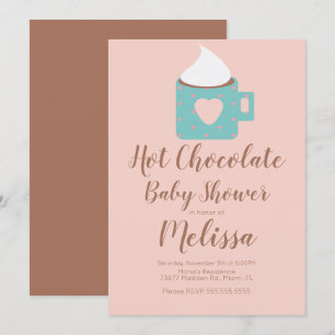 Cute Hot Chocolate Kampvuur Mok Meisje Baby Shower Kaart