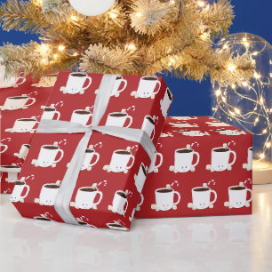 Cute Hot Chocolate Name Red Kerstmis Cadeaupapier