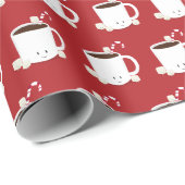 Cute Hot Chocolate Name Red Kerstmis Cadeaupapier (Rol Hoek)