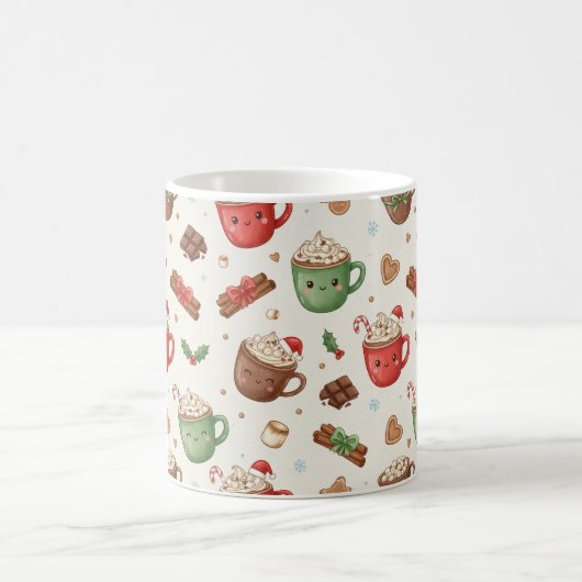 Cute Hot Cocoa Pattern – Festive Illustrated Mugs (Centre)