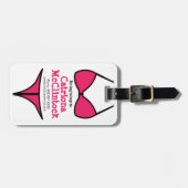 Cute Hot Pink Bikini Girly Dames Bagagelabel (Voorkant horizontaal)