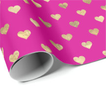 Cute Hot Pink Gold Hearts Patroon  
