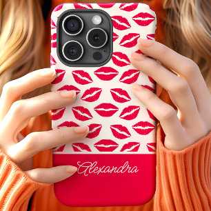 Cute Hot Pink Lipstick Kus Script Naam