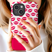 Cute Hot Pink Lipstick Kus Script Naam Case-Mate iPhone Case