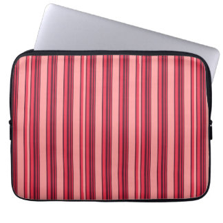 Cute hot pink stripes laptop sleeve