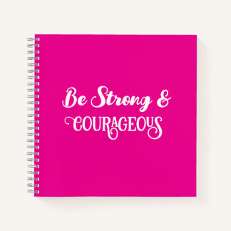 Cute Hot Pink Strong and Courageous Simple Notitieboek
