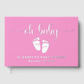 Cute Hot Rose Argent Foil Bébé Fille Douche (Recto)