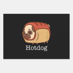 Cute Hotdog Hondenliefhebber van Lovely Pug Inpakpapier Vel