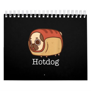 Cute Hotdog   Hondenliefhebber van Lovely Pug Kalender