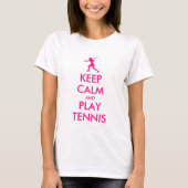 Cute houdt kalm en speelt tennis in shirt voor vro (Voorkant)