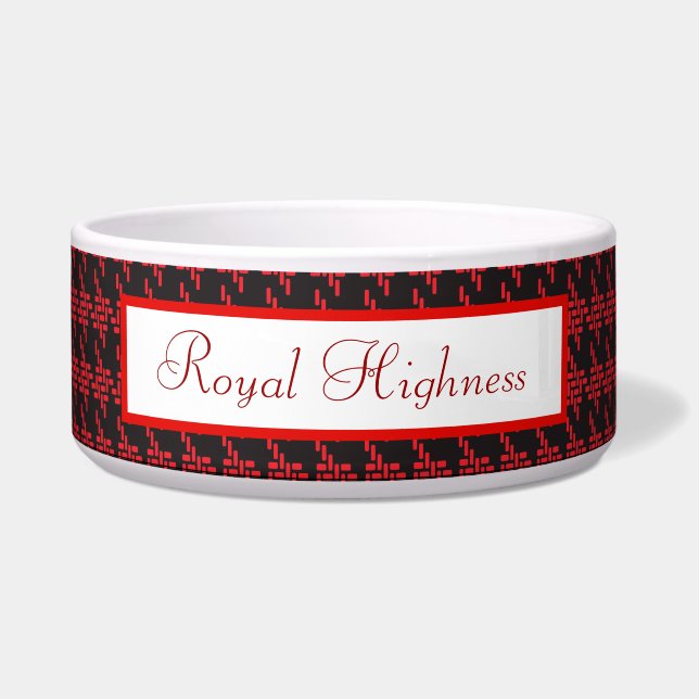 Cute Houndstooth Pattern Voerbakje (Voorkant)