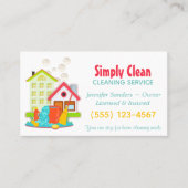 Cute House Cleaning Service Visitekaartje (Voorkant)