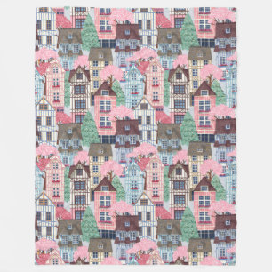 Cute Houses Fleece Blanket