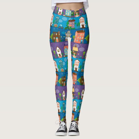 Cute Houses Leggings (Voorkant)