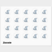 Cute Howling Wolf Pup Ronde Sticker (Vel)