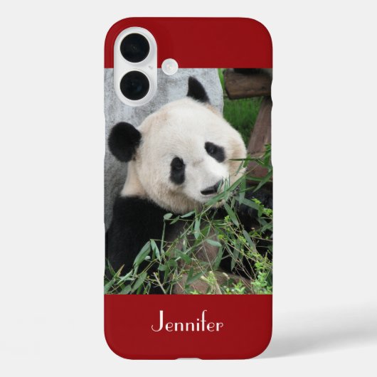 Cute Huggable Giant Panda, Dark Red, naam Case-Mate iPhone Case (Achterkant)