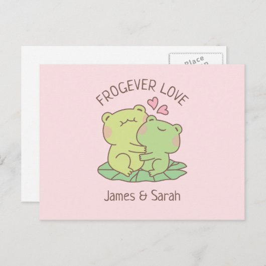 Cute Hugging Frogs Froswitching Love Valentijnsdag Briefkaart (Voorkant / Achterkant)