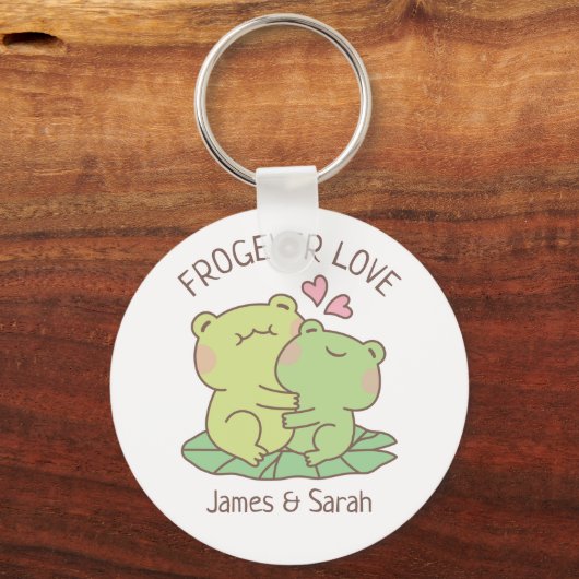 Cute Hugging Frogs Sleutelhanger (Voorkant)