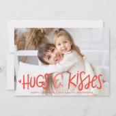 Cute Hugs en Kisses Photo Valentijnsdag Card Feestdagenkaart (Voorkant)