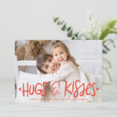 Cute Hugs en Kisses Photo Valentijnsdag Card Feestdagenkaart (Staand voorkant)